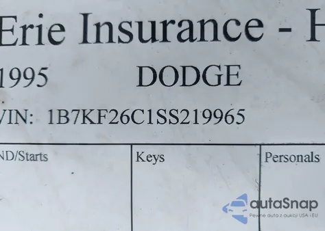 1995 Dodge Ram 2500 from USA, damaged, VIN 1B7KF26C1SS219965